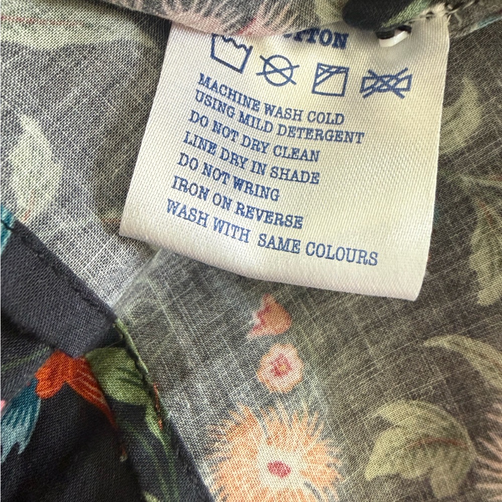 Pink City Prints NWT Nancy Dress‎ Chatsworth Floral Ruffle Collar Cotton Midi L - Picture 10 of 11